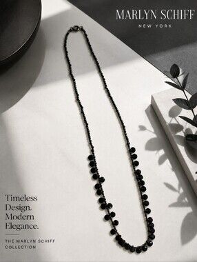 NWT Marlyn Schiff Black Beaded Necklace
